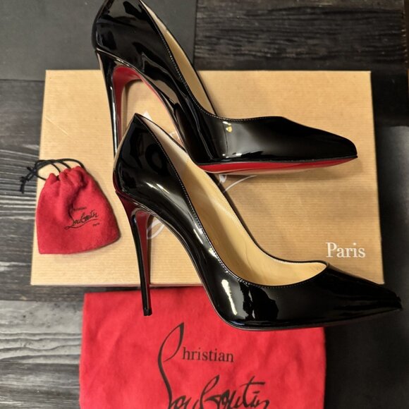 Christian Louboutin Pigalle Follies 100 Black Patent - Picture 10 of 12
